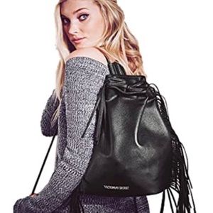 VS Fringe Drawstring Bag NWOT
